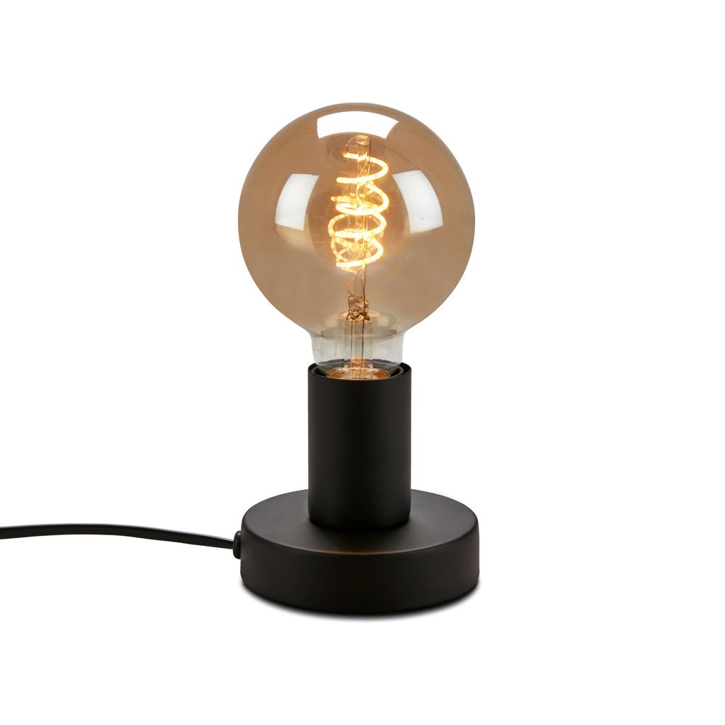 Lampe de table Ø 10 cm 1x exkl. E27 10W noir